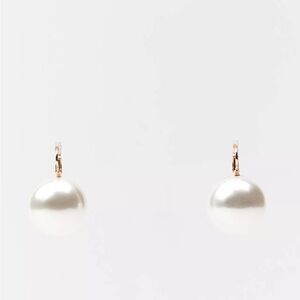 Large Pearl Drop Earrings with Gold Hooks